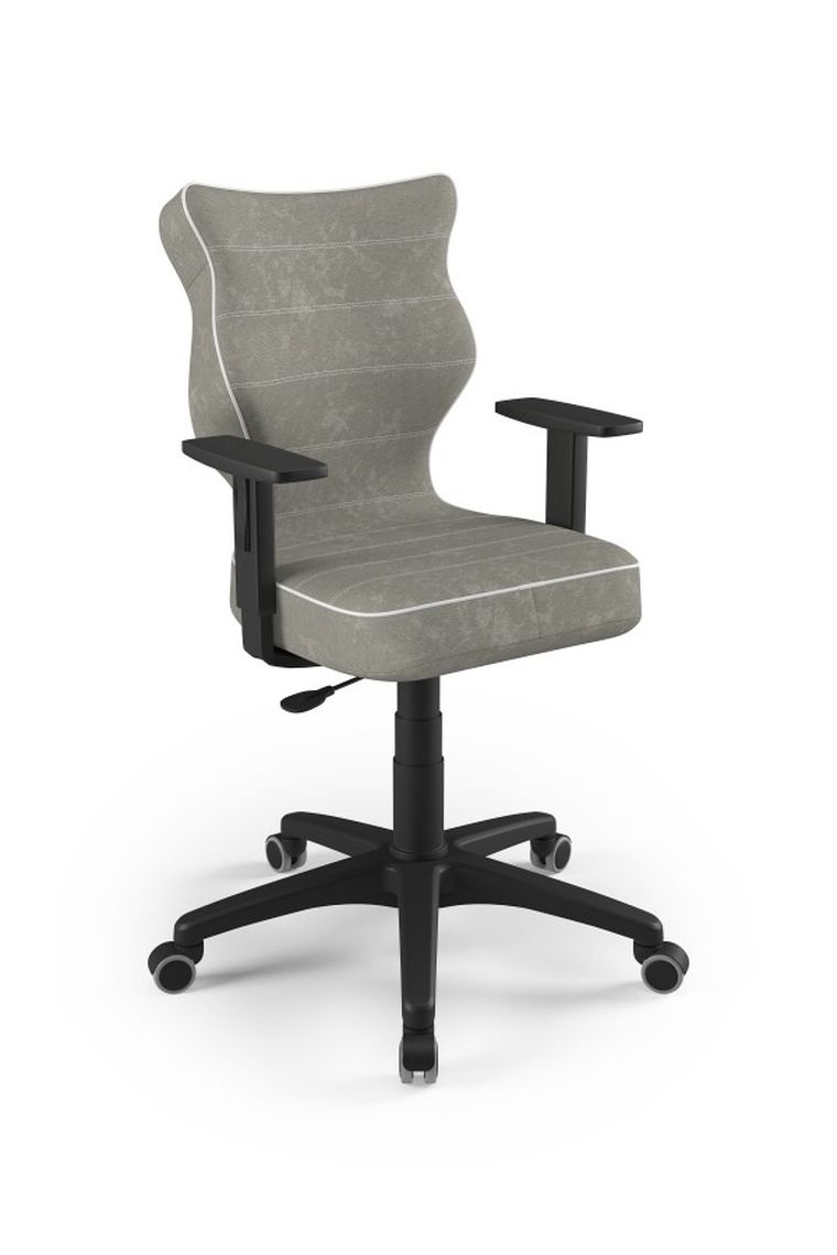 Entelo, Duo, krzesło młodzieżowe z podłokietnikami, wzrost 146-176,5 cm, szare