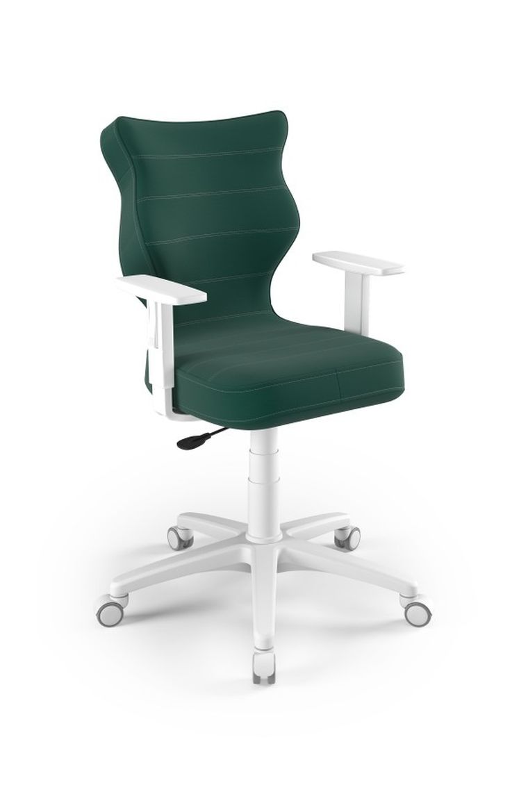 Entelo, Duo, krzesło młodzieżowe z podłokietnikami, wzrost 146-176,5 cm, zielone