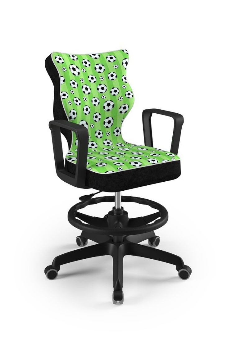 Entelo, Norm, krzesło biurowe z podnóżkiem i podłokietnikami, wzrost 159-188 cm, piłki