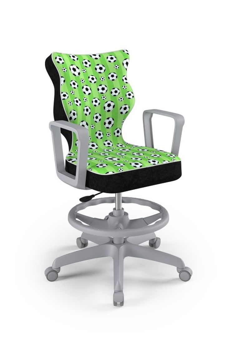Entelo, Norm, krzesło biurowe z podnóżkiem i podłokietnikami, wzrost 159-188 cm, piłki