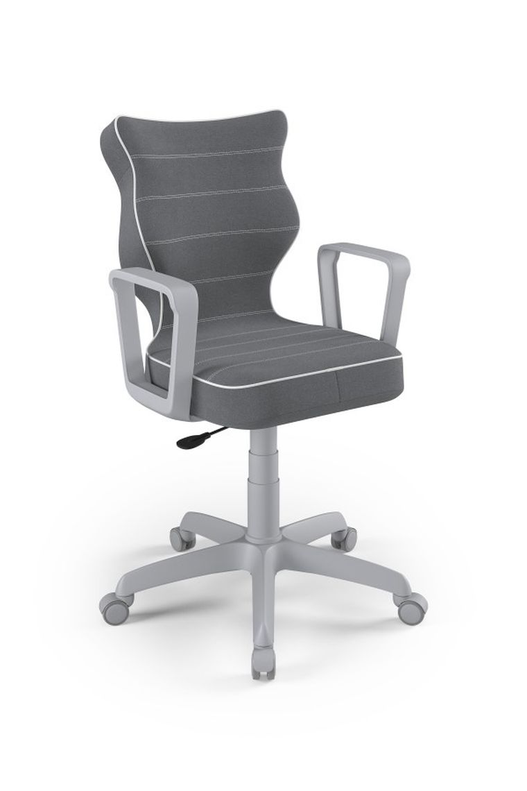 Entelo, Norm, krzesło młodzieżowe z podłokietnikami, wzrost 146-176,5 cm, ciemno szare