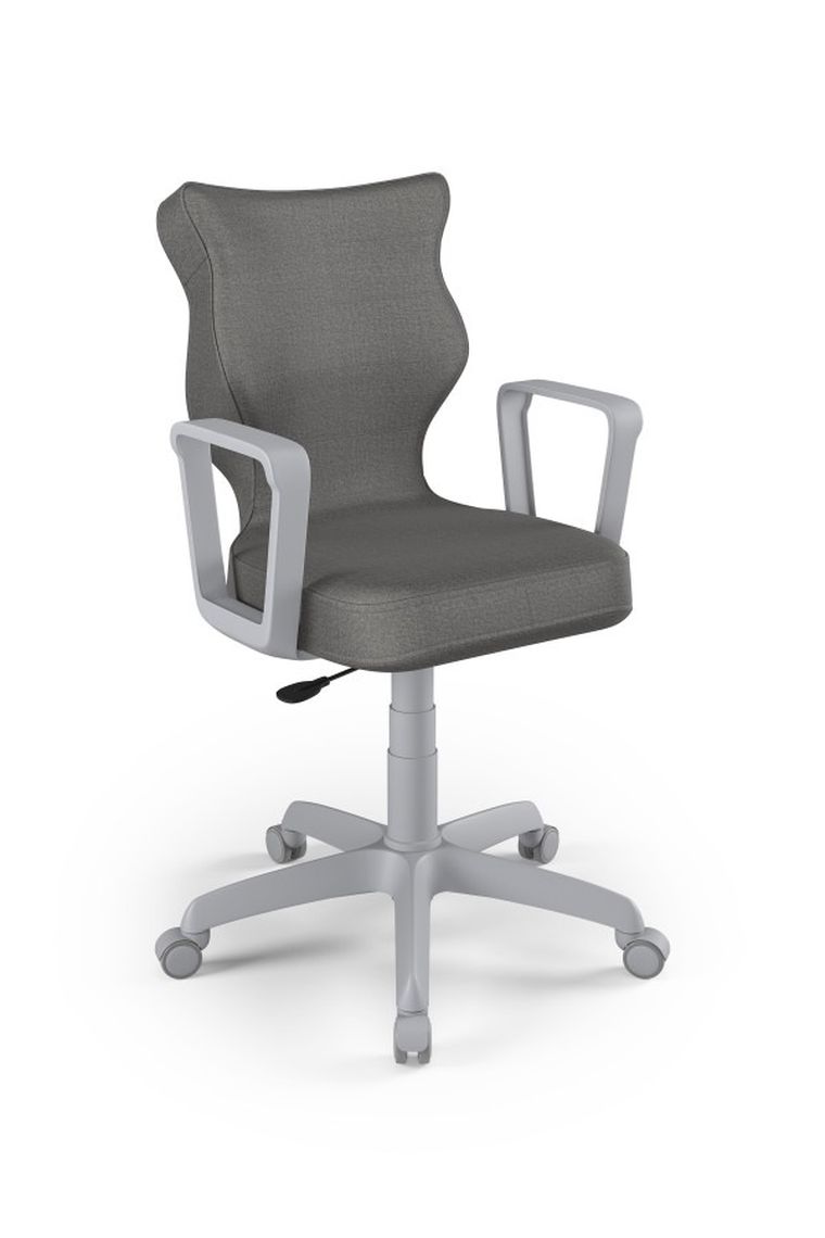 Entelo, Norm, krzesło młodzieżowe z podłokietnikami, wzrost 146-176,5 cm, ciemno szare