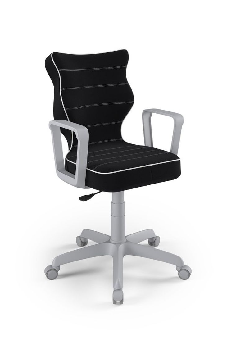 Entelo, Norm, krzesło młodzieżowe z podłokietnikami, wzrost 146-176,5 cm, czarne