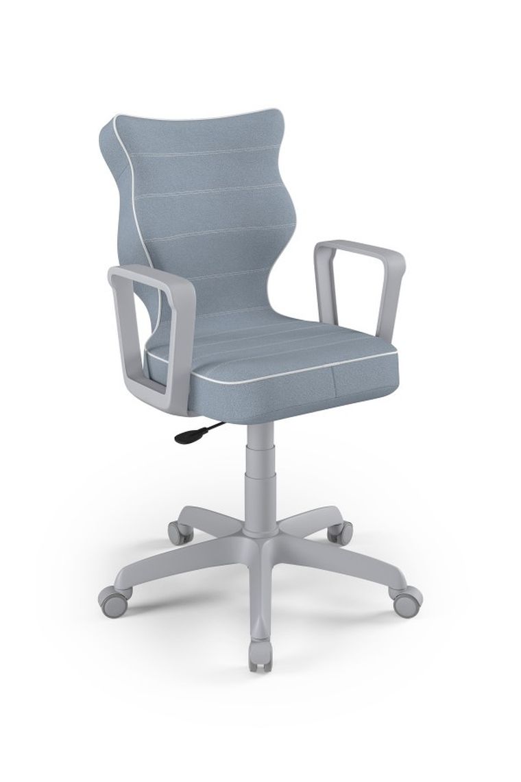 Entelo, Norm, krzesło młodzieżowe z podłokietnikami, wzrost 146-176,5 cm, niebieskie