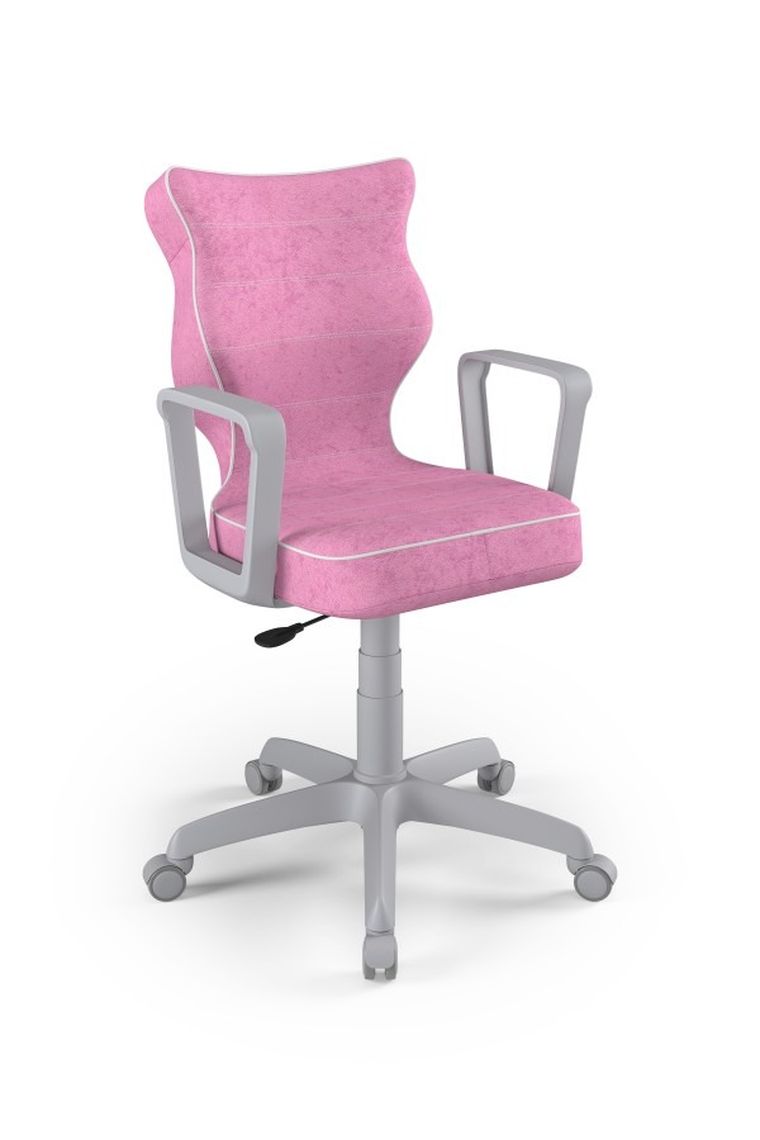 Entelo, Norm, krzesło młodzieżowe z podłokietnikami, wzrost 146-176,5 cm, różowe