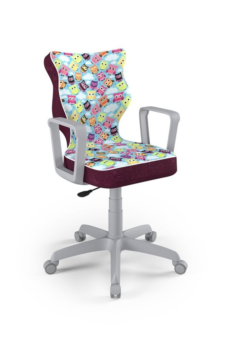 Entelo, Norm, krzesło młodzieżowe z podłokietnikami, wzrost 146-176,5 cm, sowy