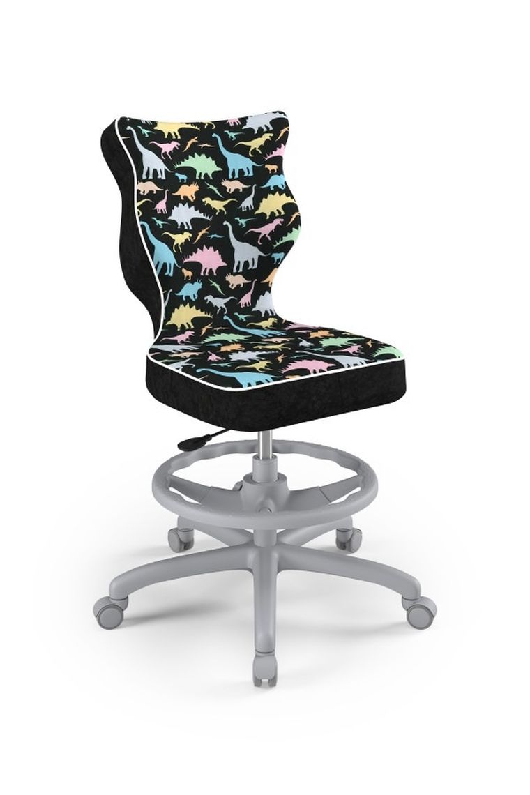 Entelo, Petit, krzesło biurowe z podnóżkiem, wzrost 159-188 cm, dinozaury