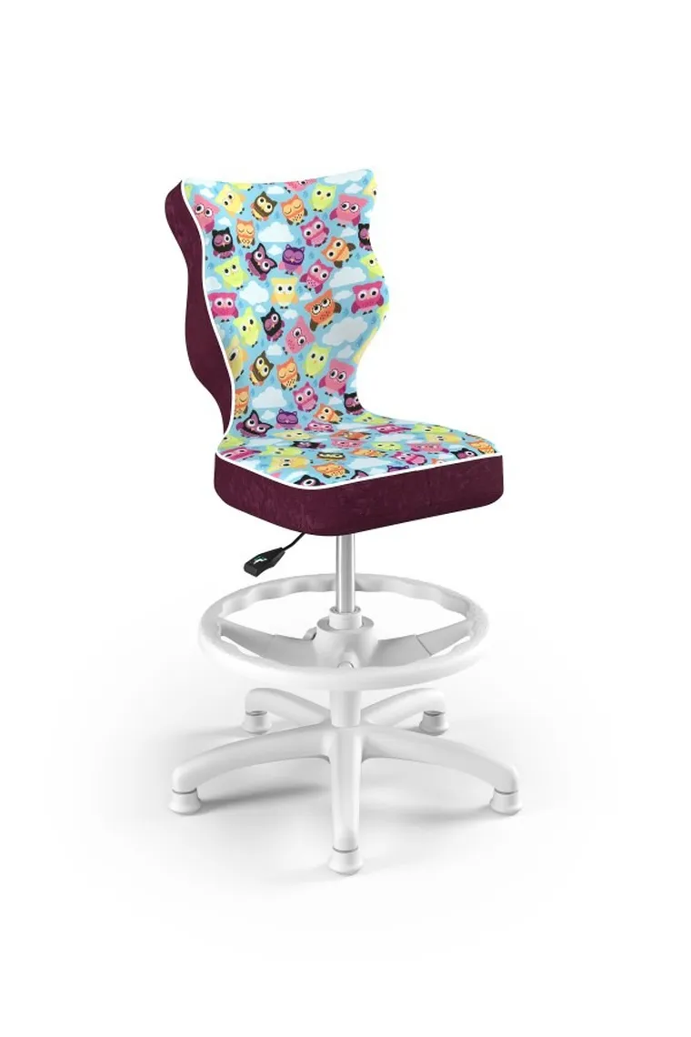Entelo, Petit, krzesło dziecięce z podnóżkiem, wzrost 119-142 cm, sowy