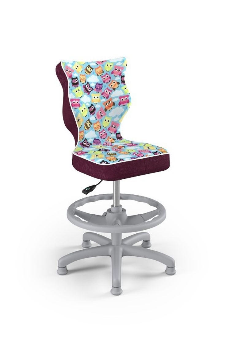 Entelo, Petit, krzesło dziecięce z podnóżkiem, wzrost 119-142 cm, sowy