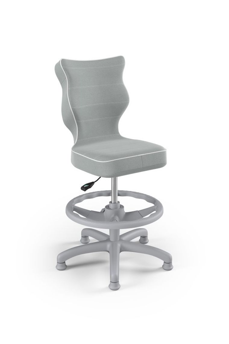 Entelo, Petit, krzesło dziecięce z podnóżkiem, wzrost 119-142 cm, szare