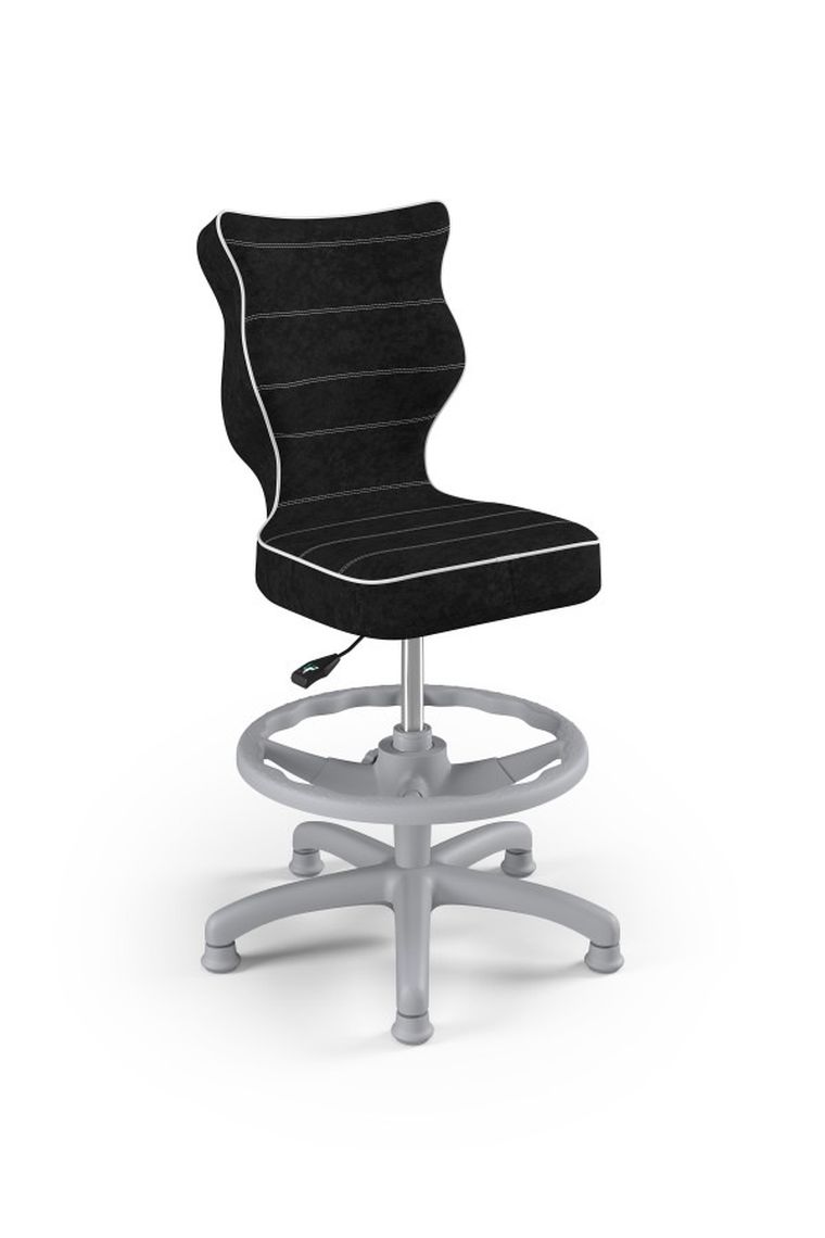 Entelo, Petit, krzesło dziecięce z podnóżkiem, wzrost 133-159 cm, czarne