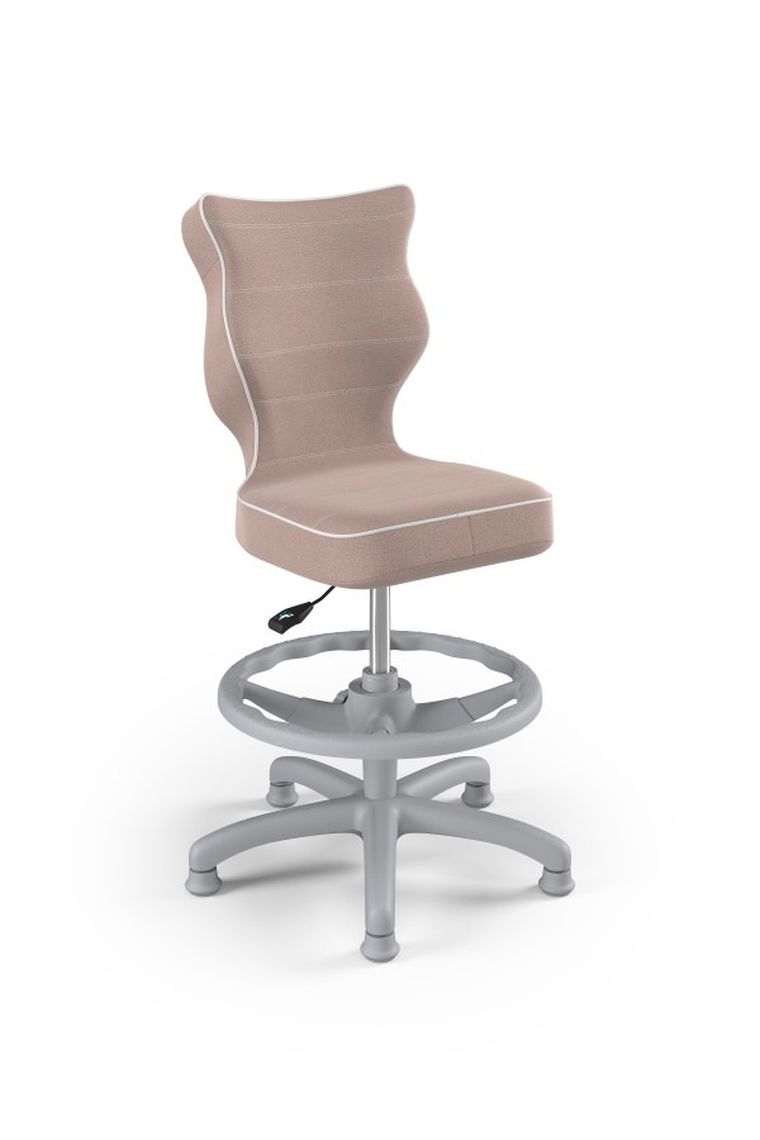 Entelo, Petit, krzesło dziecięce z podnóżkiem, wzrost 133-159 cm, różowe
