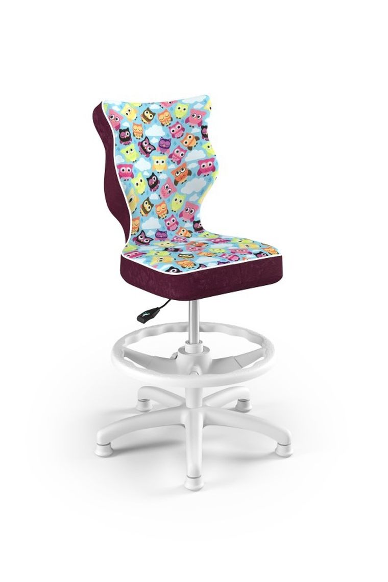 Entelo, Petit, krzesło dziecięce z podnóżkiem, wzrost 133-159 cm, sowy