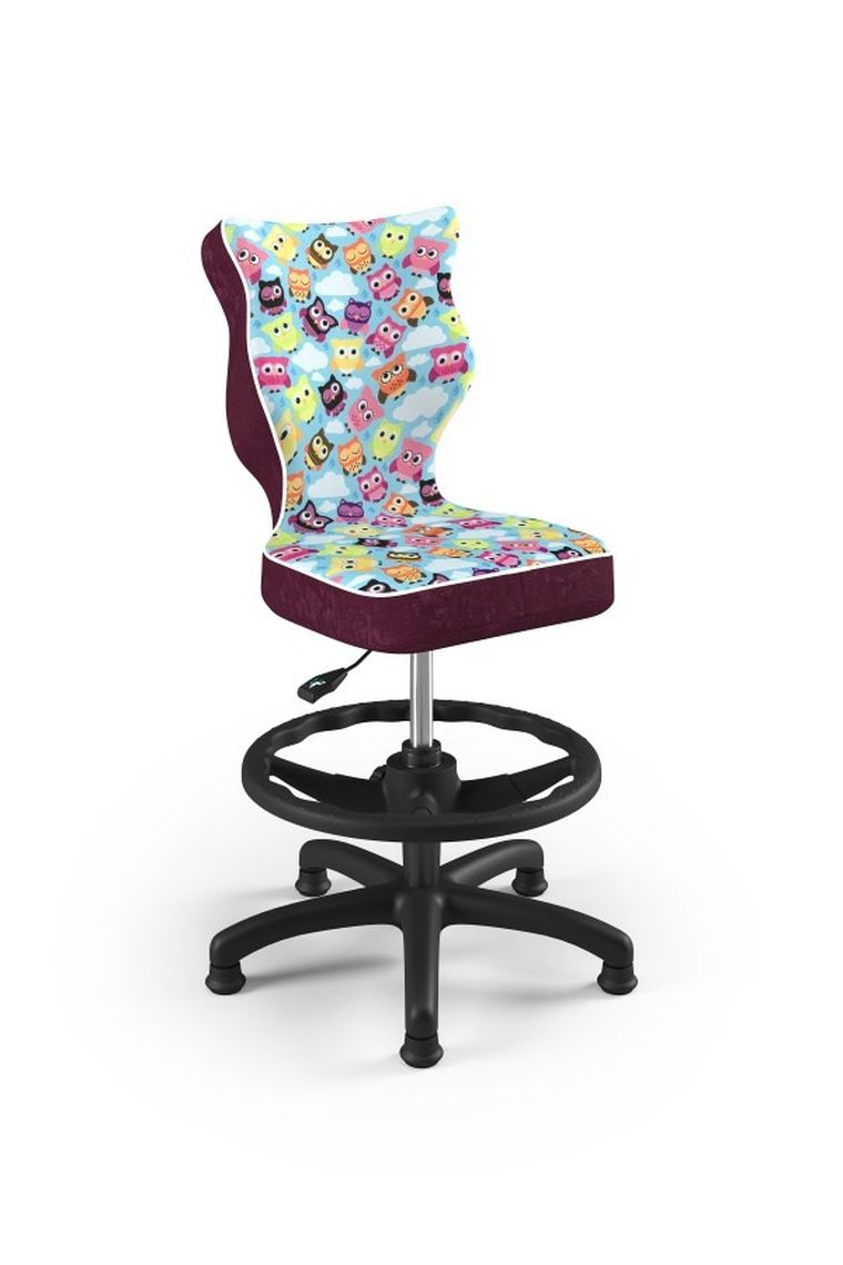 Entelo, Petit, krzesło dziecięce z podnóżkiem, wzrost 133-159 cm, sowy