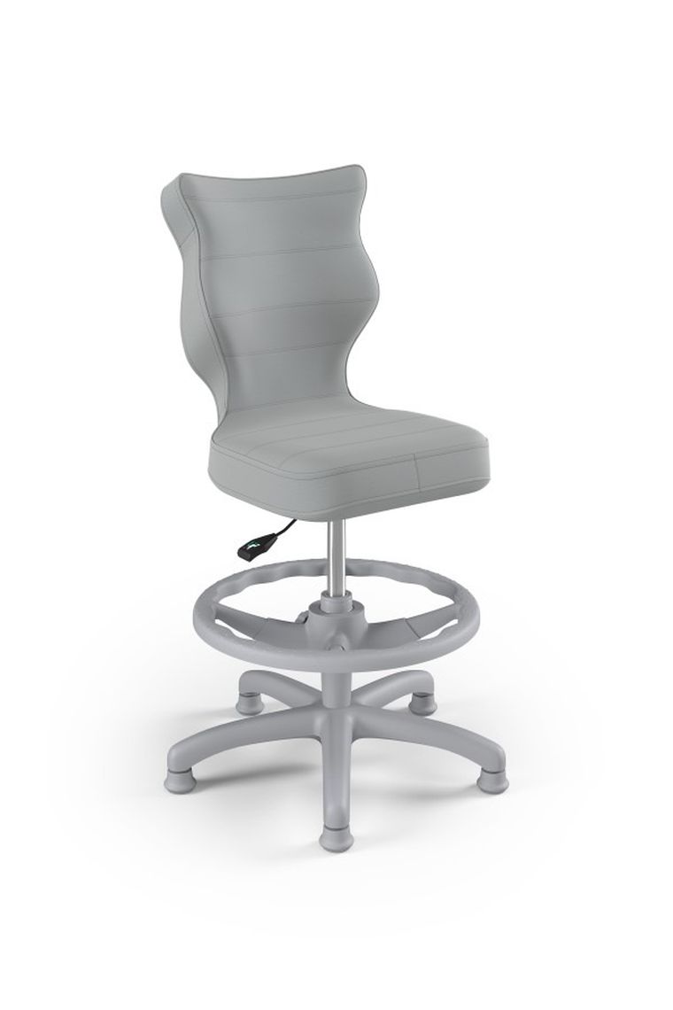 Entelo, Petit, krzesło dziecięce z podnóżkiem, wzrost 133-159 cm, szare