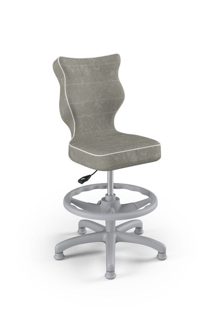 Entelo, Petit, krzesło dziecięce z podnóżkiem, wzrost 133-159 cm, szare