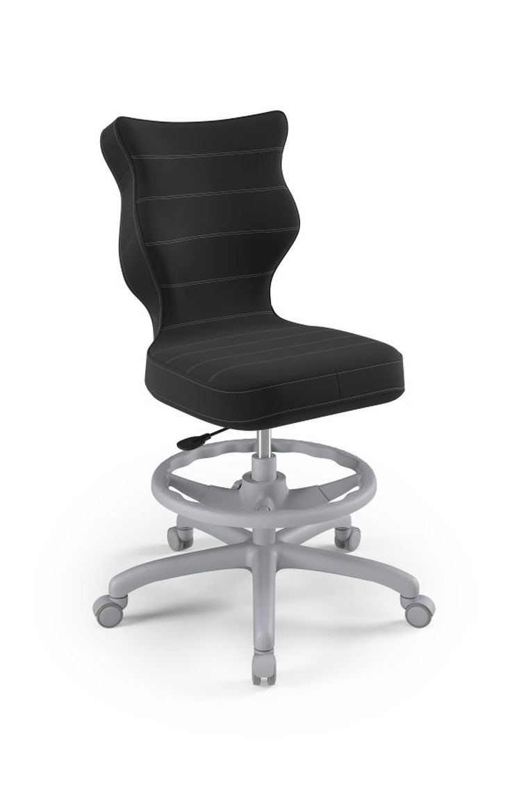 Entelo, Petit, krzesło młodzieżowe z podnóżkiem, wzrost 146-176,5 cm, antracytowe