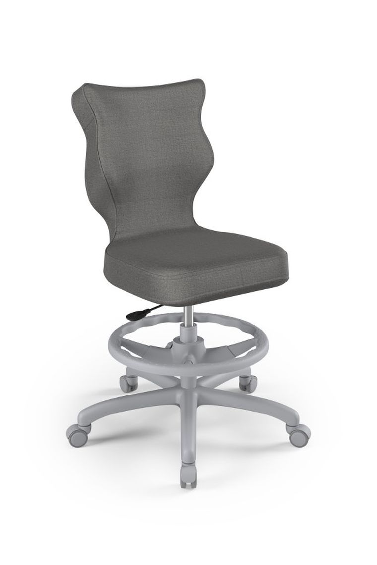 Entelo, Petit, krzesło młodzieżowe z podnóżkiem, wzrost 146-176,5 cm, ciemno szare