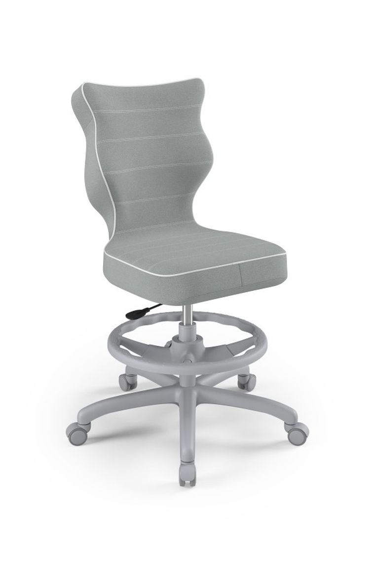 Entelo, Petit, krzesło młodzieżowe z podnóżkiem, wzrost 146-176,5 cm, szare