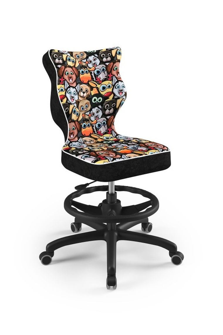 Entelo, Petit, krzesło młodzieżowe z podnóżkiem, wzrost 146-176,5 cm, ziwierzaki