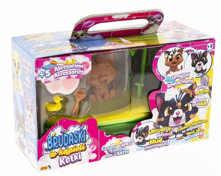 Epee, Brudaski w kąpieli, Kotki, Tytus, zestaw z figurką i wanną