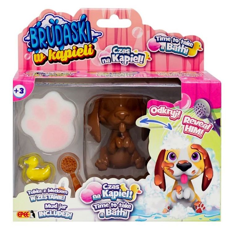 Epee, Brudaski w kąpieli, Pieski, Beagle biało-brązowy, zestaw z figurką