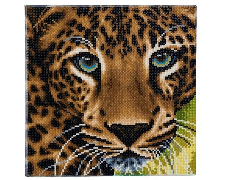 Epee, Crystal Art, obraz na płótnie z mozaiką diamentową, Lampart, 30-30 cm