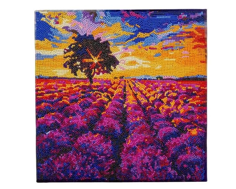 Epee, Crystal Art, obraz na płótnie z mozaiką diamentową, Lawendowe pole, 30-30 cm