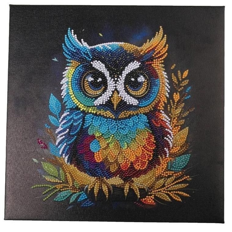 Epee, Crystal Art, obraz na płótnie z mozaiką, sowa, 30-30 cm