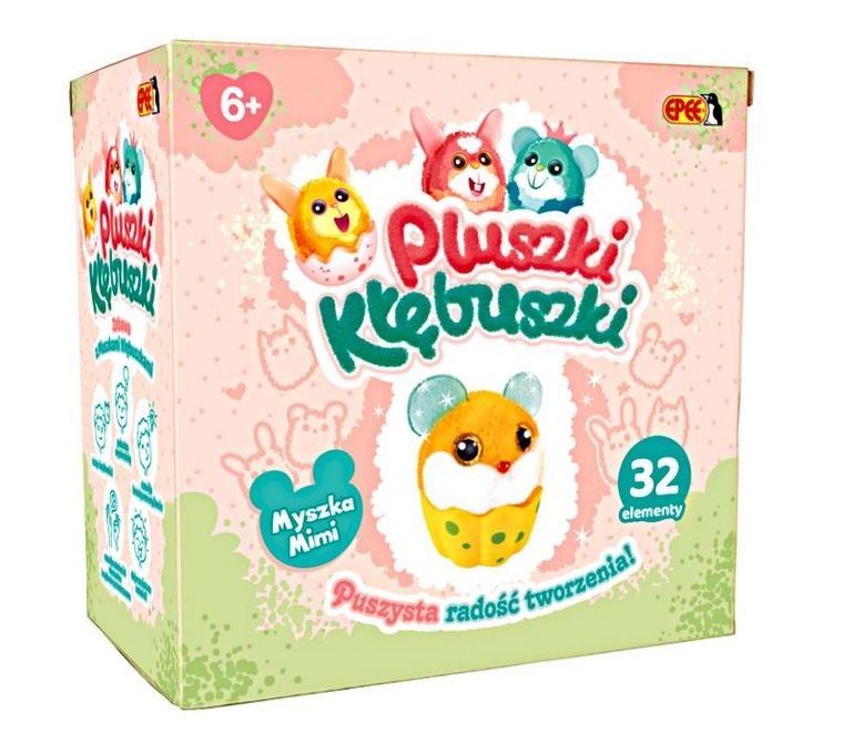 Epee, Pluszki kłębuszki, Myszka Mimi, zestaw kreatywny, żółto-biała, 32 elementy