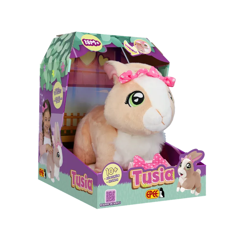 Epee, Tusia, beżowy królik, maskotka interaktywna