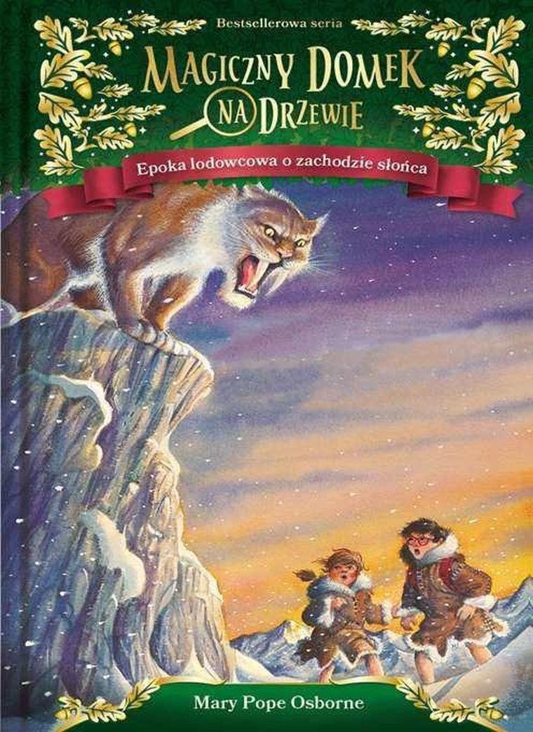 Epoka lodowcowa. O zachodzie słońca. Magiczny domek na drzewie