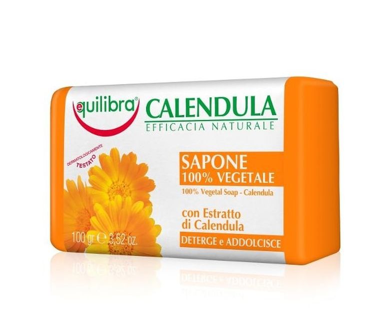 Equilibra, Calendula, nagietkowe mydło w kostce, 100g