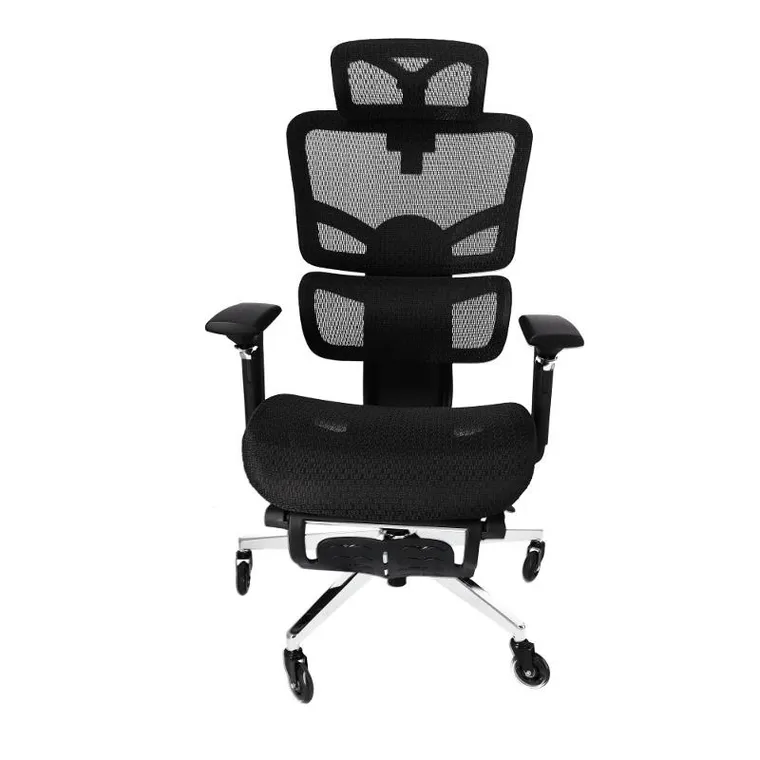 Ergonomiczny fotel biurowy z siatki, czarny