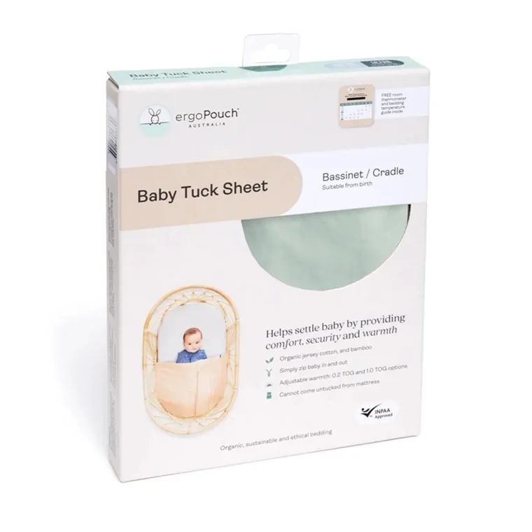 ergoPouch, kołderka nakładana na materac do kosza Mojżesza, Sage