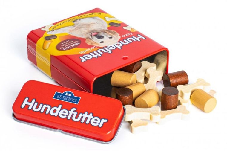 Erzi, drewniana karma dla psa w puszce
