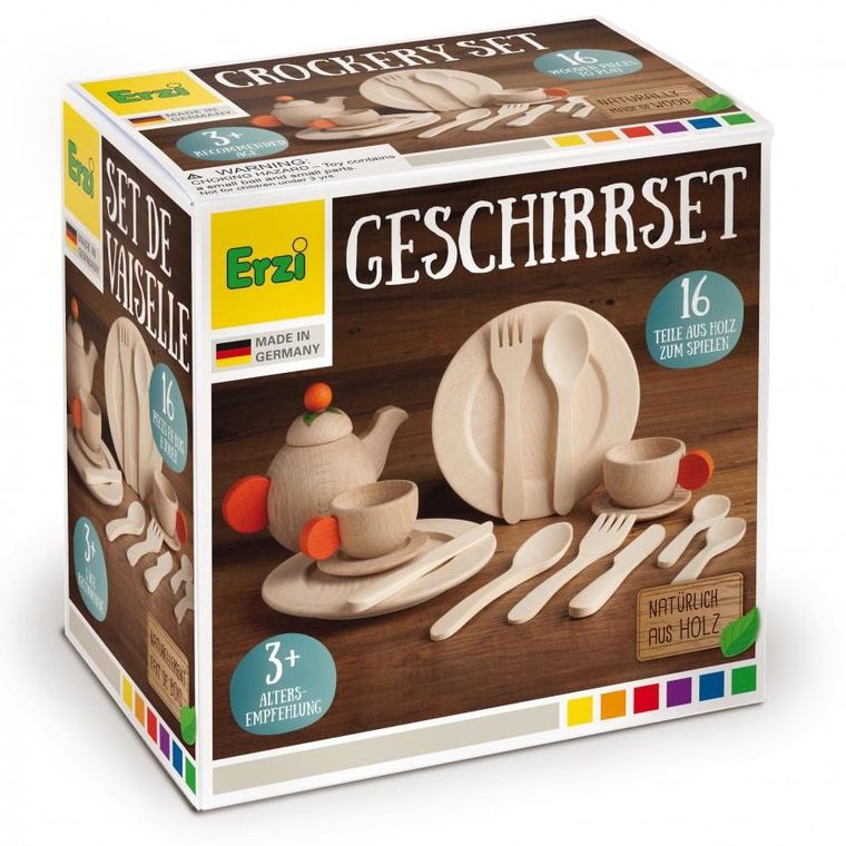 Erzi, drewniana zastawa stołowa Natura