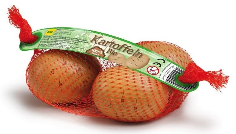 Erzi, drewniane ziemniaki w siatce