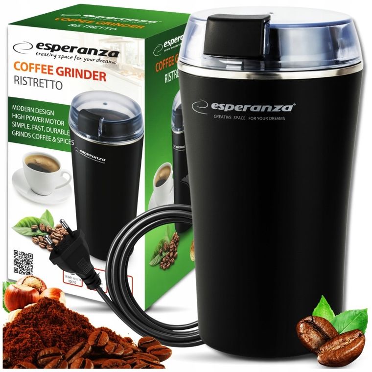 Esperanza, młynek do kawy ristretto, czarny, ekc008k