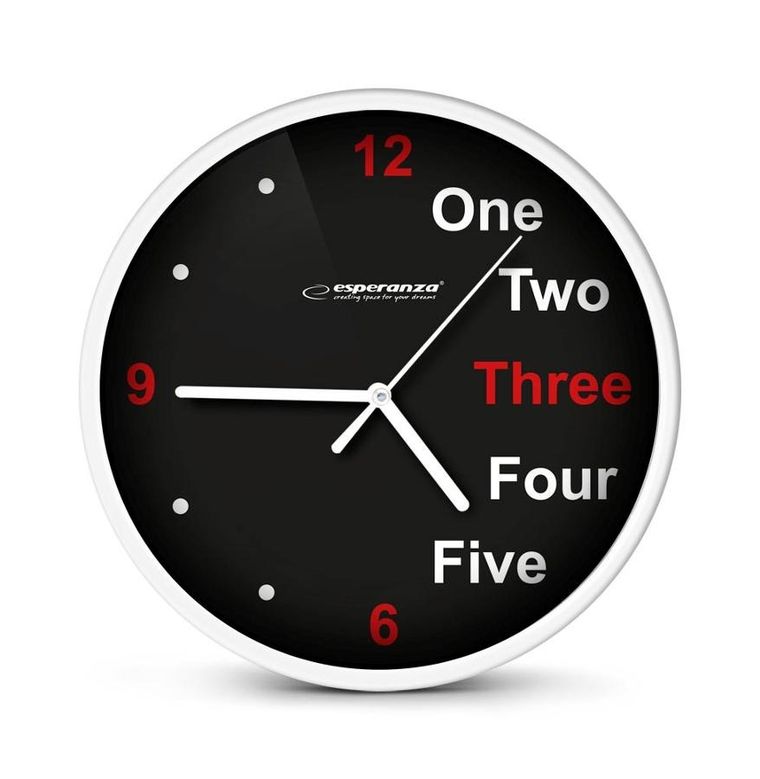 Esperanza, Prague, zegar ścienny, biały