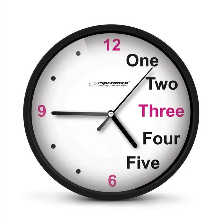 Esperanza, Prague, zegar ścienny, czarny