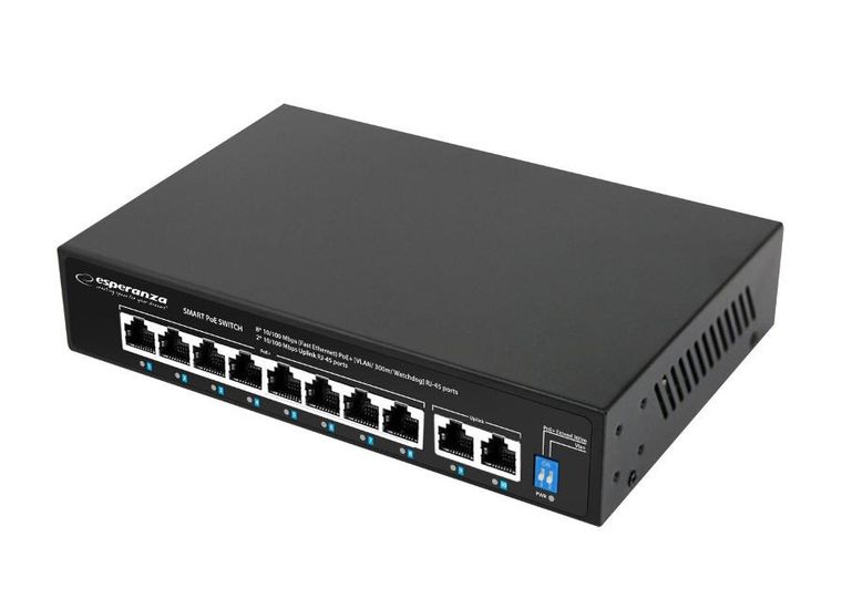 Esperanza, switch, 10 portów, POE 10/100M, 96W