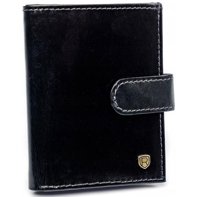 Etui na dokumenty, czarne, skórzane, Rovicky