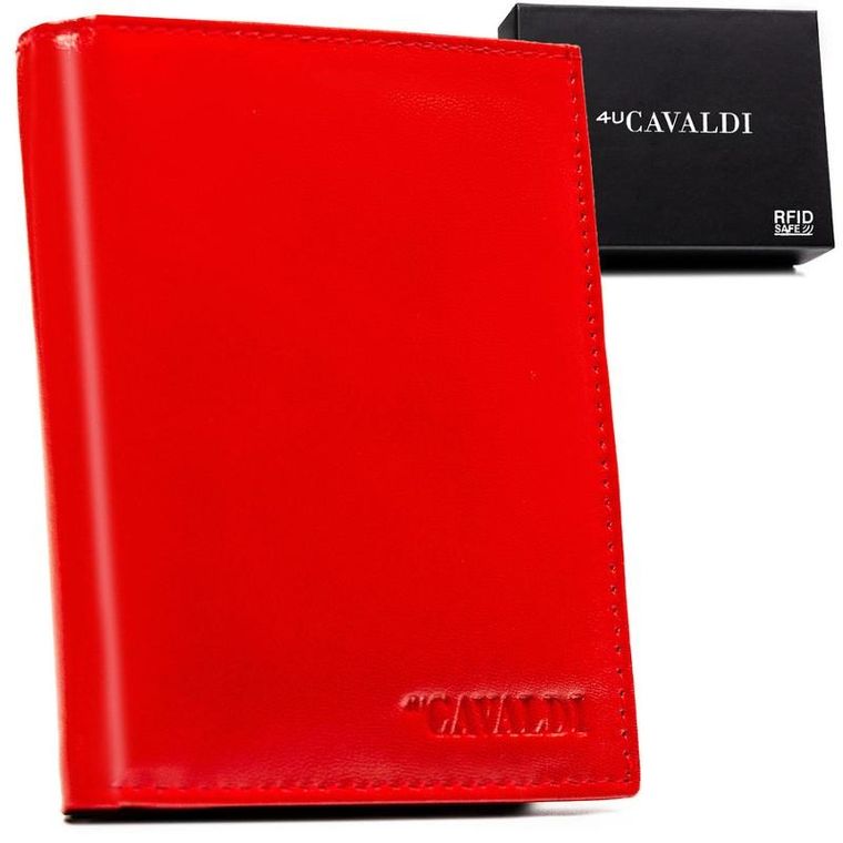 Etui na dokumenty, czerwone, skórzane, 4U Cavaldi