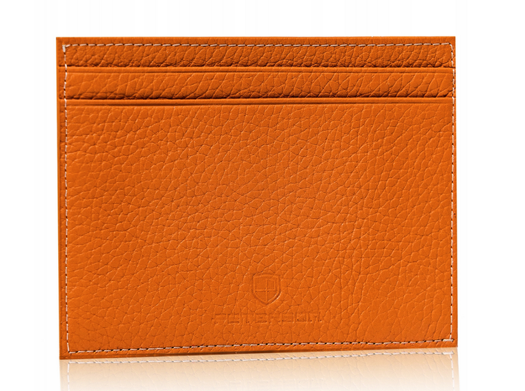 Etui na dokumenty, pomarańczowe, skórzane, Peterson