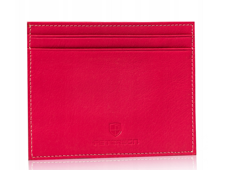 Etui na dokumenty, różowe, skórzane, Peterson