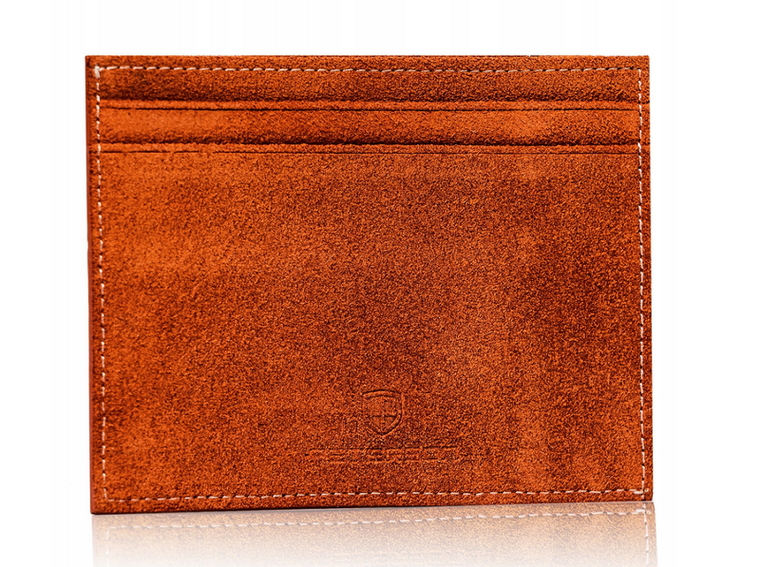 Etui na karty, brązowe, skórzane, Peterson