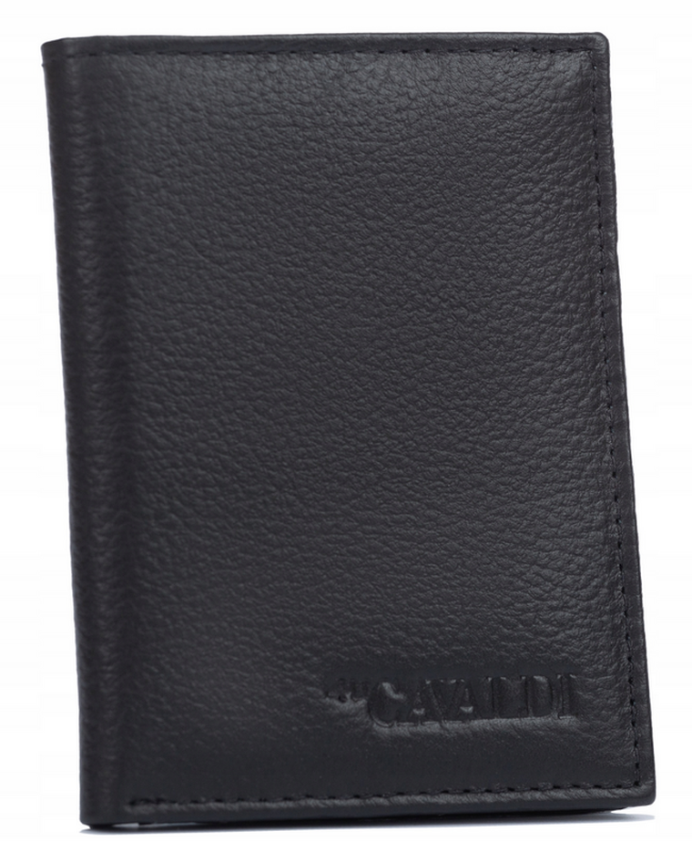 Etui na karty, czarne, skórzane, RFID, 4U Cavaldi