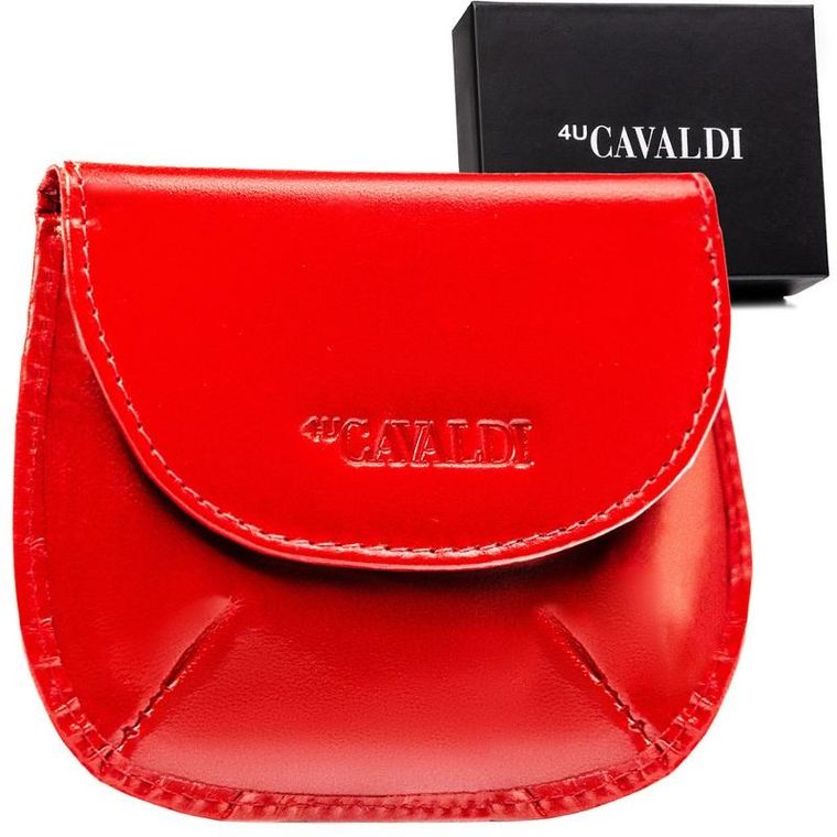 Etui na karty, czerwone, skórzane, 4U Cavaldi