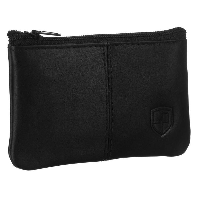 Etui na klucze, czarne, skórzane, Peterson